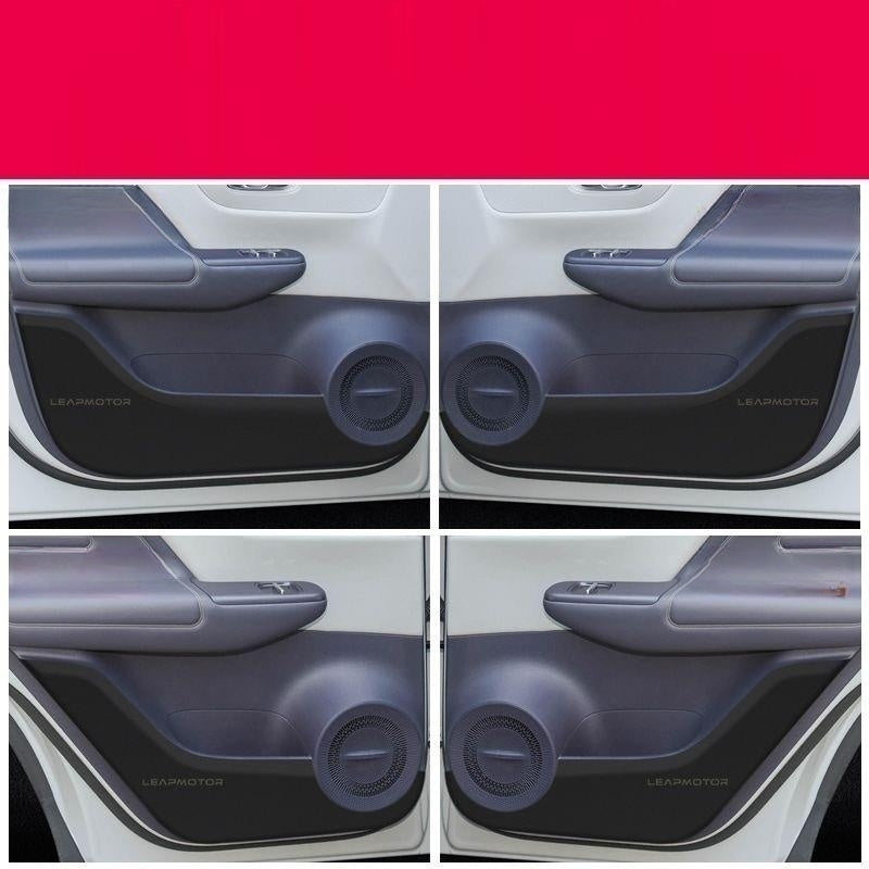 Door &amp; Glove Box Anti-Kick Leather Mats for Leapmotor B10