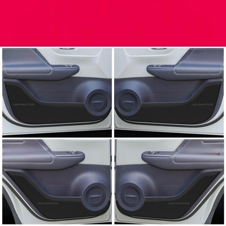 Door &amp; Glove Box Anti-Kick Leather Mats for Leapmotor B10