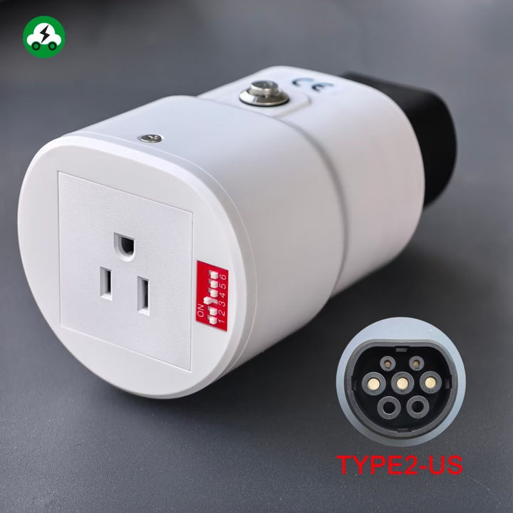 Adaptateur de décharge de véhicule à charge (V2L) Type 2 | Fiche de décharge pour VE 32A max.
